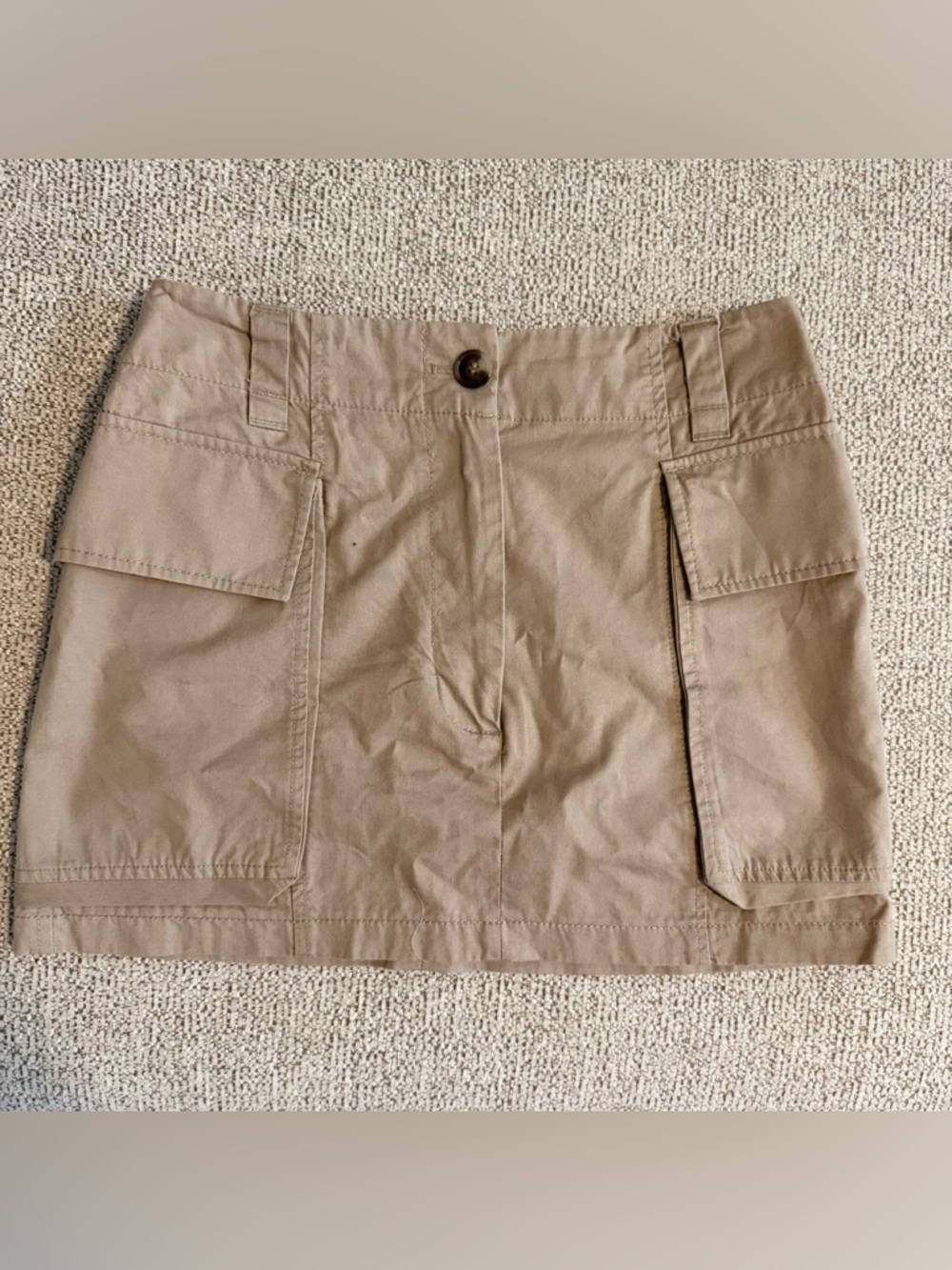 H&M Tan Cargo Mini Skirt Size 4 Utility Pocket Skirt